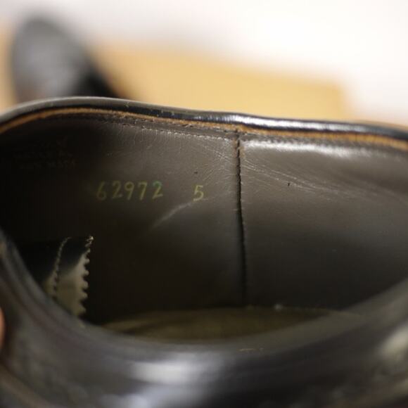 Vtg Jarman Corfam Faux Leather Genuine Black Brogues Wingtips Oxfords 7.5 40.5